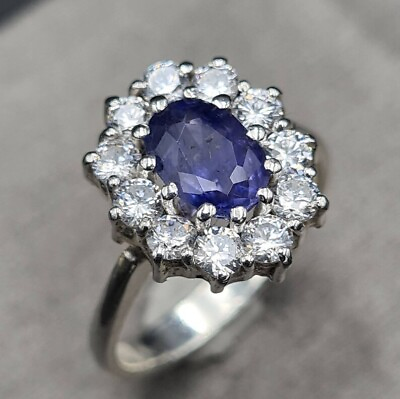 #ad Women Sapphire rings Unheated Untreated Neelam Stone rings Wedding Women Ring $340.00