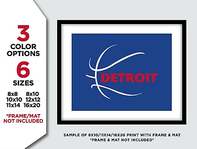 #ad DETROIT Basketball Photo Poster SPORTS BALL Picture 8x10 10x10 12x12 11x14 16x20 $27.95