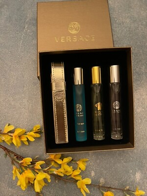 #ad Versace 4 Pc Mini Women Gift Set Travel Eau De Toilette Spray 10ml 0.3oz New $35.99
