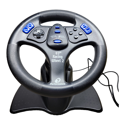 #ad Performance V3FX Racing Wheel 2 Playstation PS2 Steering Wheel *Used No Pedals $14.39