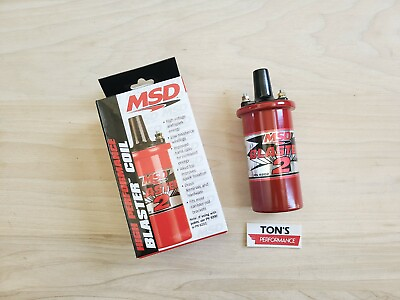 #ad MSD 8202 Ignition Coil Blaster 2 Canister Round Oil Filled Red 45000 V Ea $84.99