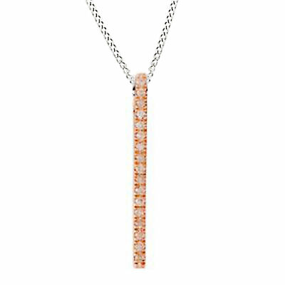 #ad White Natural Diamond Accent Stackable Long Stick Pendant 925 Sterling Silver $265.58