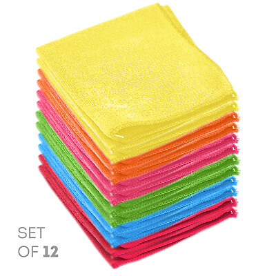 #ad Microfiber Cleaning Cloths 12 Pack Car amp; Home Towels Rags No Scratch 12quot; x 12quot; $15.99