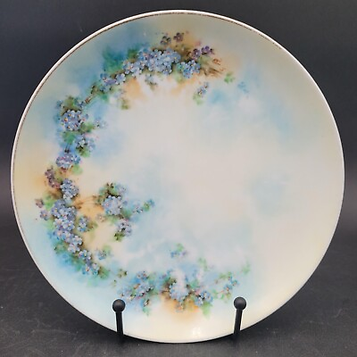 #ad Vintage c.1930#x27;s Rosenthal Bavaria Blue Floral Hand Painted Signed Decor Plate $17.99