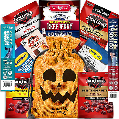 Halloween Beef Jerky Gift Basket Spooky Basket Stuffers Treats For Kids Adults $49.99