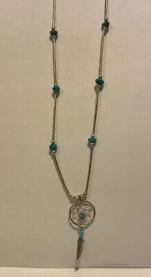 #ad Liquid Silver Sterling Turquoise Dream Catcher 18” Necklace $32.00