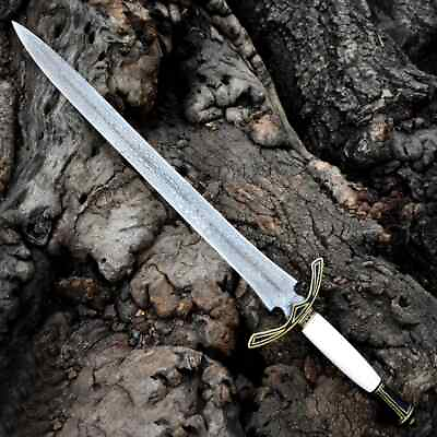 #ad CUSTOM HANDMADE DAMASCUS STEEL VIKING BATTLE READY SWORD COMBAT SWORD $139.00