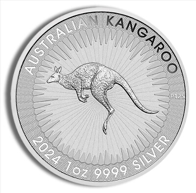 #ad 2024 1 oz Australian .9999 Fine Silver Kangaroo $1 Coin BU In Stock $35.63