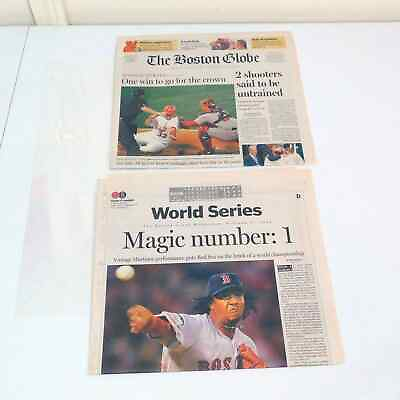 #ad Boston Globe Oct 27 2004 Red Sox World Series Game 3 Newspaper $10.49