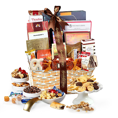 #ad Condolences Gourmet Gift Basket Kosher Sympathy Food Gift Baskets for Delivery $60.99