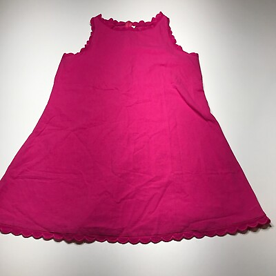 #ad NEW Scalloped Trim Pink Sleeveless Tank Shift Dress Womens Large may run small $19.99