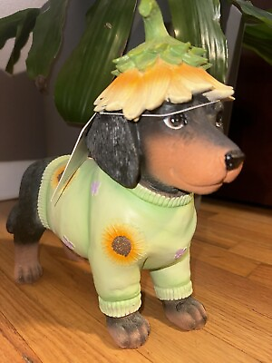 #ad 🌻Sunflower Dachshund Doxie Wiener Dog Home Decor Figure $40.00