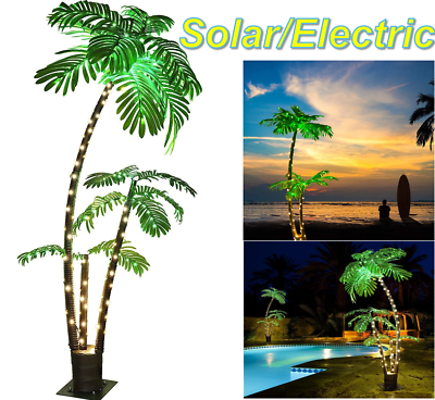 #ad 6ft Solar Palm Tree Lights LED Artificial Tree Light 8 Mode for Xmas Party Decor $44.99