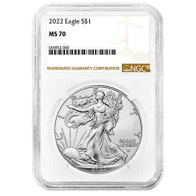 #ad 2022 $1 American Silver Eagle NGC MS70 Brown Label $60.56