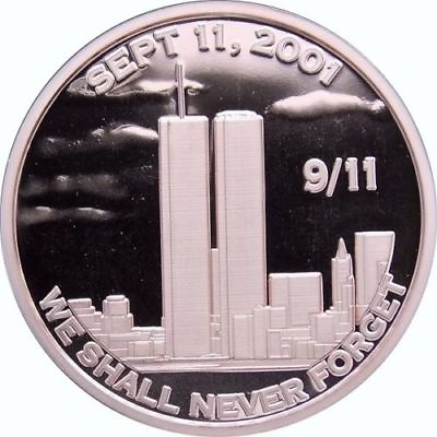 #ad 1 oz Copper Round 9 11 We Shall Never Forget $2.75