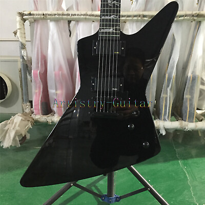 #ad Special Inlay 6 String Black Electric Guitar Solid Body Mahogany Body in Stock $243.80