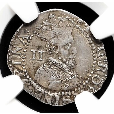 #ad James I 1603 1604. Hammered Silver Halfgroat S 2649 NGC AU50 First Bust $525.00