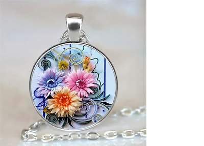 #ad PERFECT Gift flower bouquet art Pendant 925 Sterling Silver 22quot; Necklace women $19.89