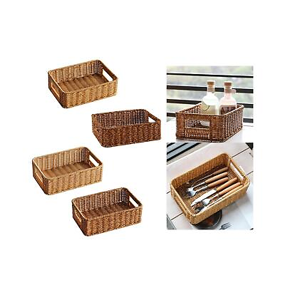 #ad Pantry Storage Baskets Hand Woven Serving Tray for Appetizer Coffee Perfume $18.26
