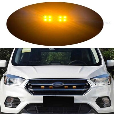#ad LED Light Yellow Warning Light Car Grille Light For Ford Escape Kuga 2013 2019 $69.52