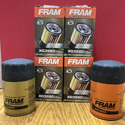 #ad x4 Fram XG3980 Ultra Synthetic and x1 PH3980 Oil Filter Chevrolet Chevy $45.00
