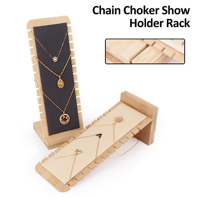 #ad Necklace Display Stand Wooden Necklace Organizer Stable Standing Jewelry ✢ $15.39
