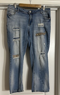 #ad Women’s Est 1946 Denim Jeans Size 14 Bohemian Fringe Style Low Rise $10.00