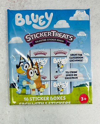 #ad 16 Bluey sticker treat boxes Party Favors teacher supply easter basket $8.99