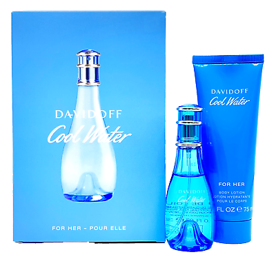 #ad Cool Water 2 Piece Set for Women 1.0 oz EDT Spray 2.5 oz Body Lotion $22.98