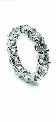 #ad $22900 5.10ct PLATINUM DIAMOND ALL AROUND ETERNITY LUNA WEDDING BAND F VS2 $8700.00
