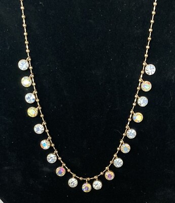 #ad Necklace Vintage Shiny Aurora Borealis Stones Statement Necklaces $15.95