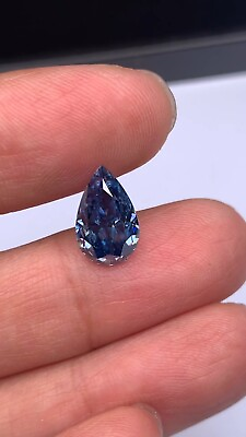 #ad Certified 2 Ct Pear Cut Natural Blue Diamond D Grade Color VVS1 1Free Gift $46.00