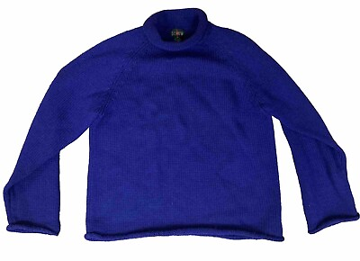#ad RARE Vintage J Crew Purple 100% Knit Sweater Wool Blend Size MEDIUM $29.99