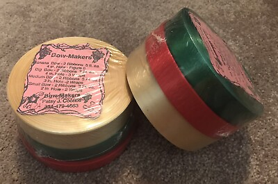 * Set of 3 Rolls Poly Gift Ribbon * Red Green amp; Gold * 100 yards each * $8.99