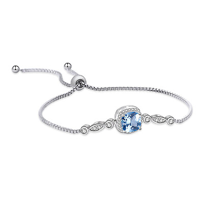 #ad Custom Birthstone Bracelet Women Adjustable Personalized Jewelry Gift Gemstone $49.90