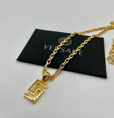 #ad versace necklace gold Greek Pendants unused w Box MEN#x27;S Ladies Accessories Auth $331.82