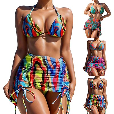 #ad Women Bikini Set High Waist Size 6 8 10 Lightweight Swimwear Beachwear $14.79