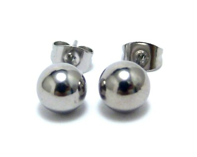 #ad Ball Stud Earrings Stainless Surgical Steel Hypoallergenic 7 mm $9.45