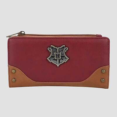 #ad Hogwarts Crest Harry Potter Red Faux Leather Bi Fold Wallet $34.99