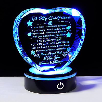 #ad Gifts for Girlfriend from Boyfriend Romantic to My Girlfriend Crystal Keepsakes $54.99