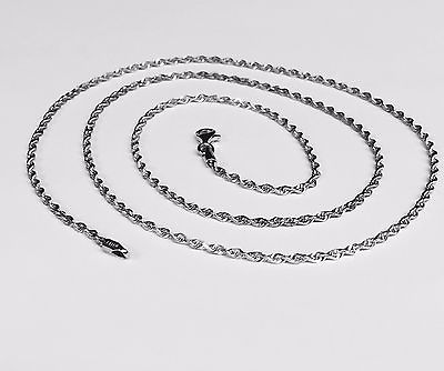 #ad 14k SOLID WHITE Gold ROPE Pendant Link Chain Necklace 16quot; 2 mm 3.6 grams WRO14 $339.00