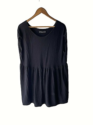#ad Peruvian Connection Size M Black Soft Sleeveless Mini Sweater Dress $65.23