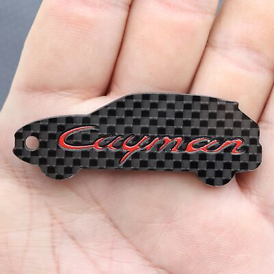 #ad #ad Porsche cayman 100% Carbon Fiber Automobile motorcycle Keychain Keyring gift red $21.89