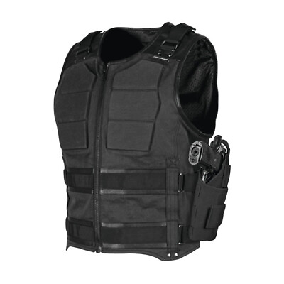 #ad Speed and Strength True Grit Black Armored Motorcycle Vest Men#x27;s Sizes MD 4X $59.99