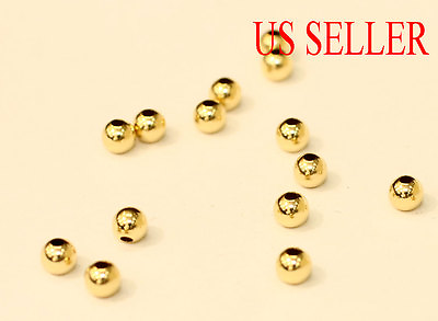 #ad 1 pc 14k solid gold 2 3 4 5 mm round polish beads loose price for 1 piece $11.79
