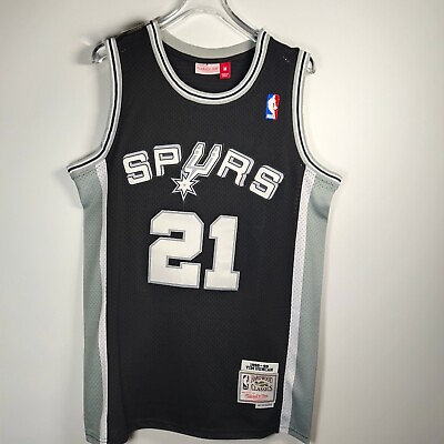 #ad San Antonio Spurs #21 Tim Duncan 98 99 season embroidered vintage black $42.80
