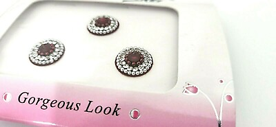 #ad Round Indian Crystal Bindis Maroon Stick On Forehead Jewel Third Eye Stickers $11.95