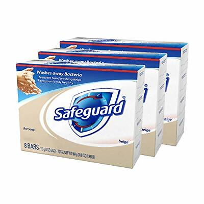 #ad Safeguard Beige Antibacterial Soap 8 Count: Bath Size Bars 4 Oz 3Pack 24 Bars $35.94