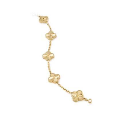 #ad Women’s Lucky Luxury Charm Clover Bracelet Gold Color Unisex Stainless Steel $45.00