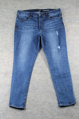 #ad Bebe Jeans Size 18w Heartbreaker Skinny Distressed Embellished Bling Skinny $23.09